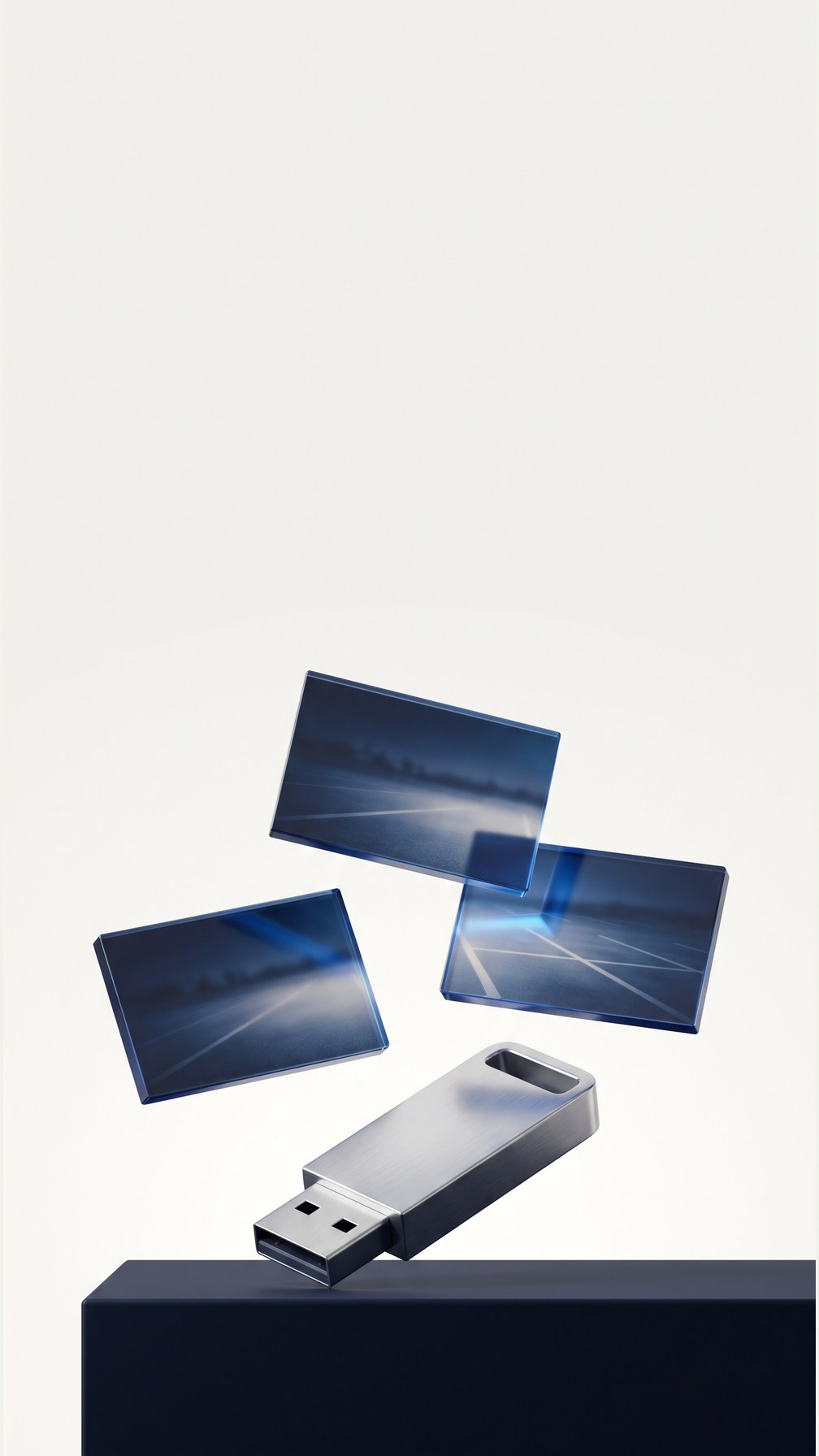 USB drive and recovered roadway fragments: ClipSalvage recovery artwork