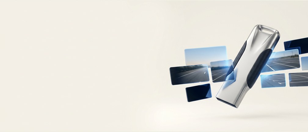 USB drive and recovered roadway fragments: ClipSalvage recovery artwork