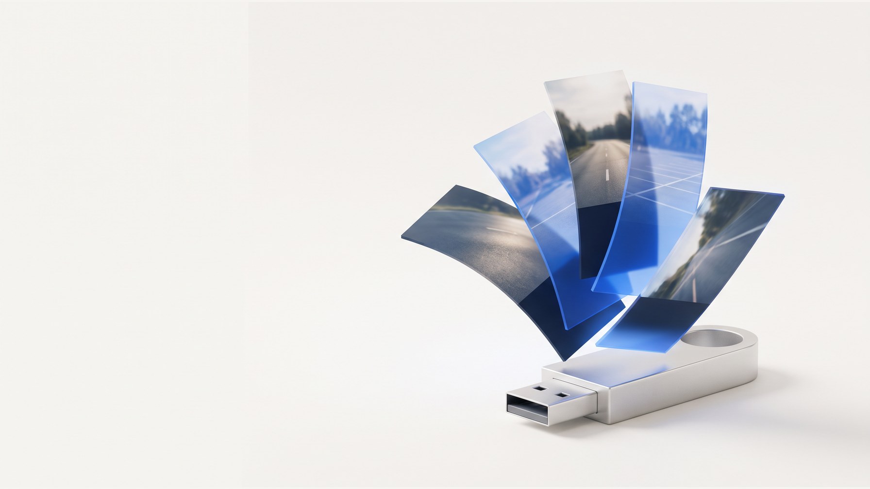 USB drive and recovered roadway fragments: ClipSalvage recovery artwork