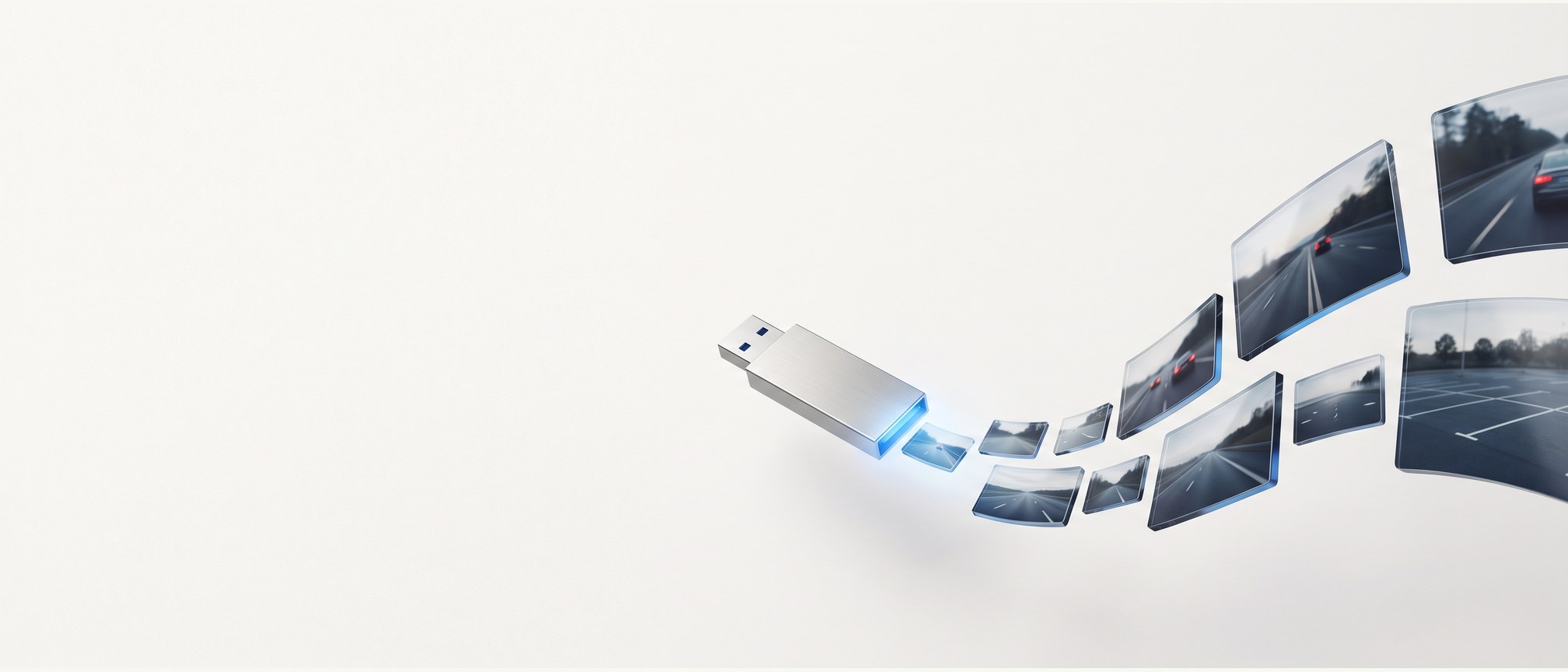 USB drive and recovered roadway fragments: ClipSalvage recovery artwork