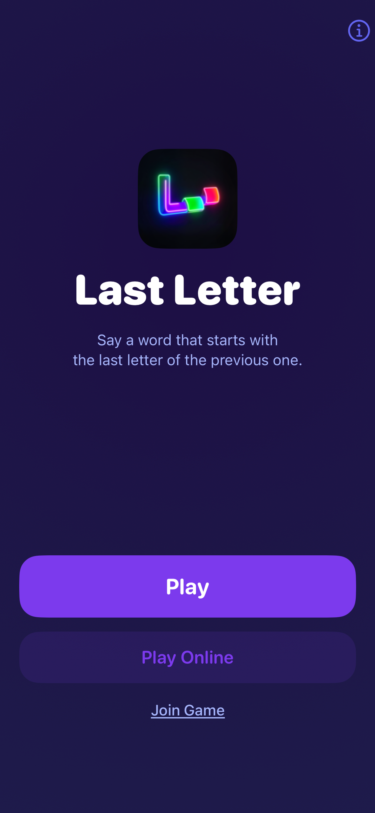 Last Letter home screen